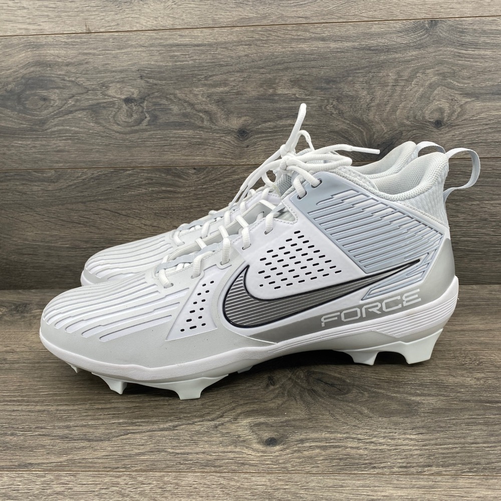 Nike Force Savage Shark 2 Football Cleats Mens 18 White Silver DA5453-108